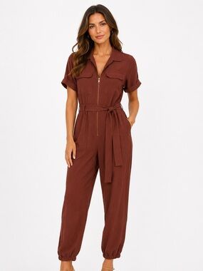 Jackson Rowe Rust-Brown Utility Jumpsuit